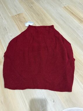 Women’s Red Ribbed Knit Sweater